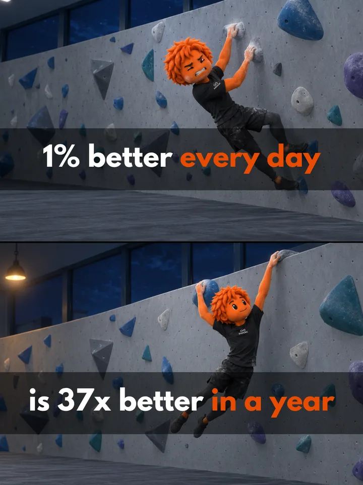 "1% better every day", slide 1